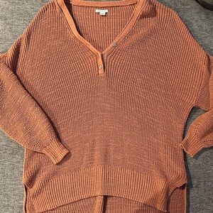 American Eagle Outfitters Rust V-Neck Sweater